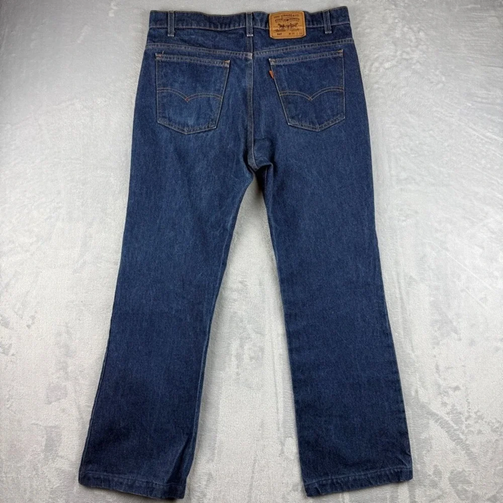 Vintage Levis 517 Jeans Mens 36x32 Blue 90s Orange Tab Bootcut Denim Made In USA